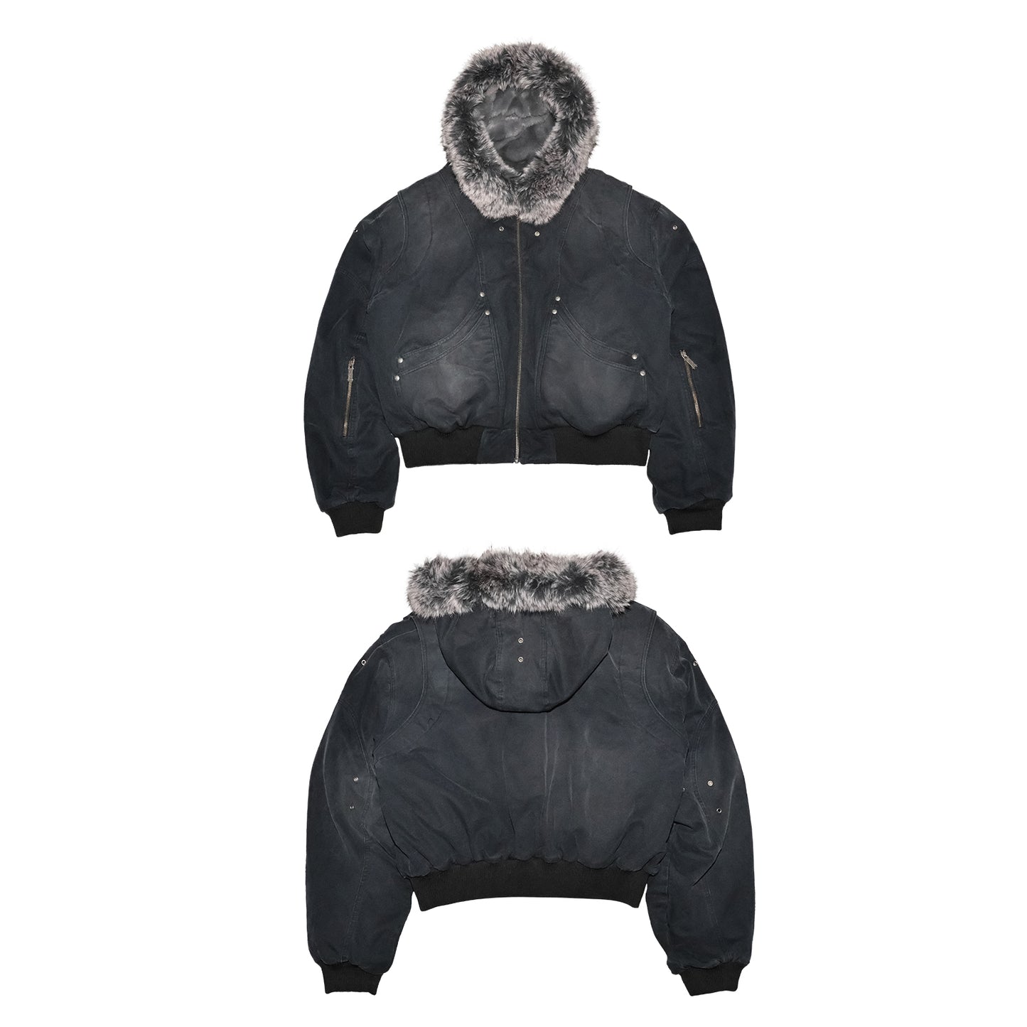 Fur Collar Dual-Sided Bomber Jacket