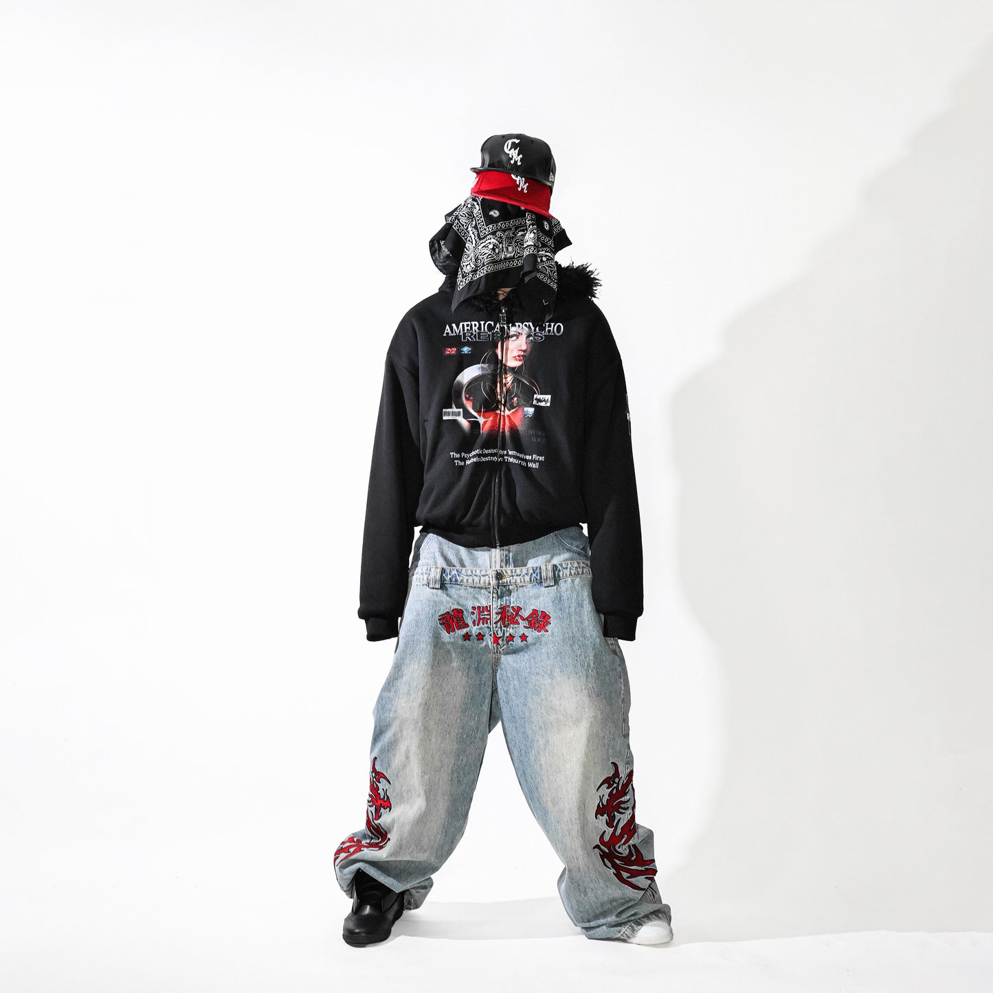 Graphic Faux Fur Hoodie