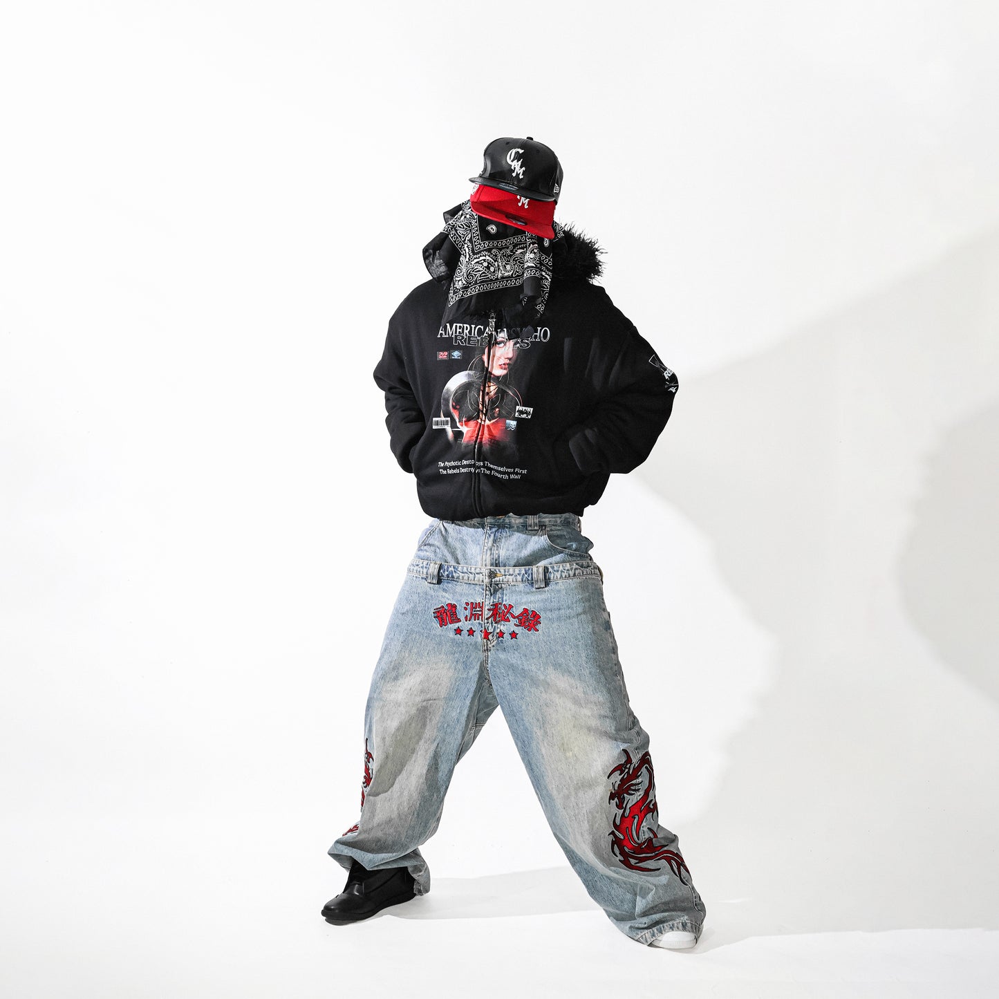 Graphic Faux Fur Hoodie