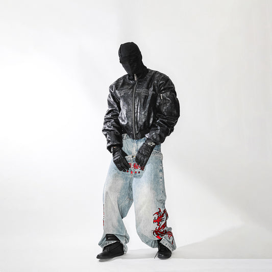 Crinkle Texture Bomber Jacket