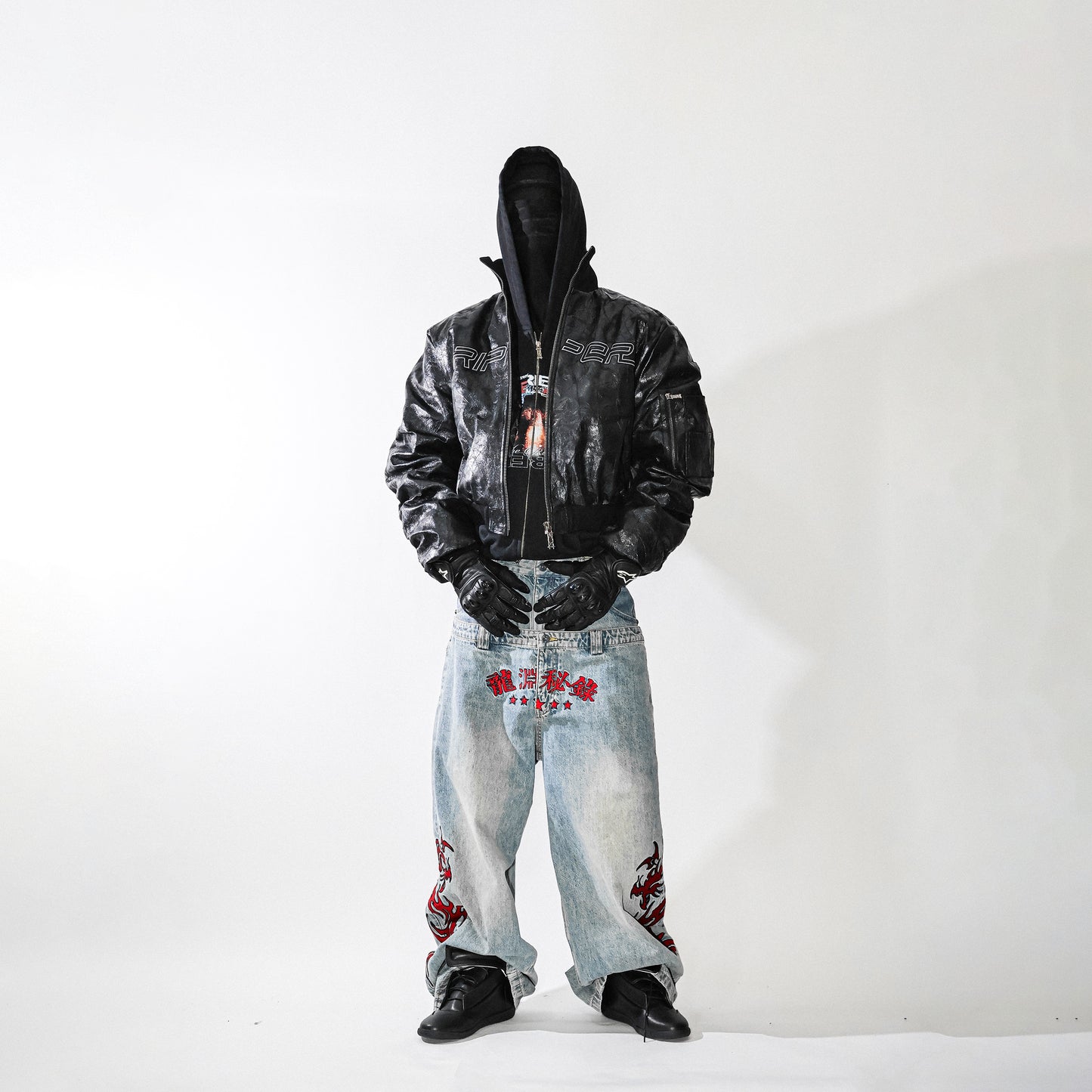 Crinkle Texture Bomber Jacket