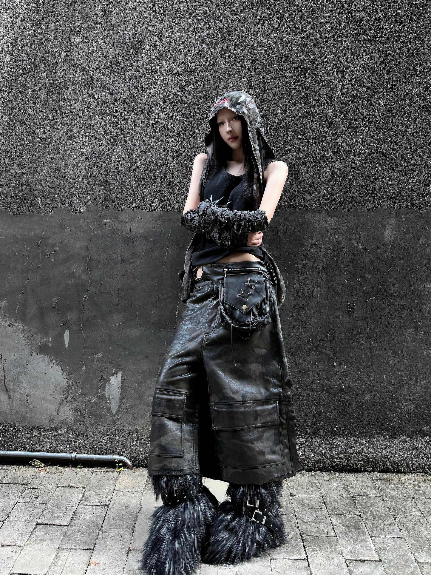 torn camouflage durag