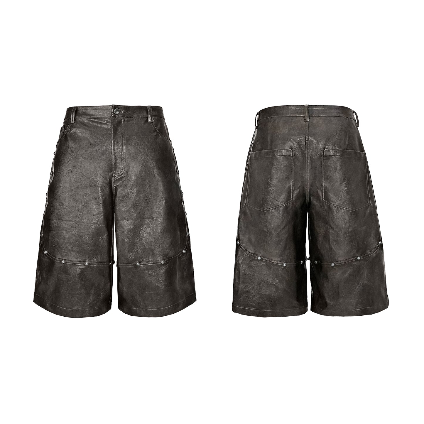 PU leather shorts