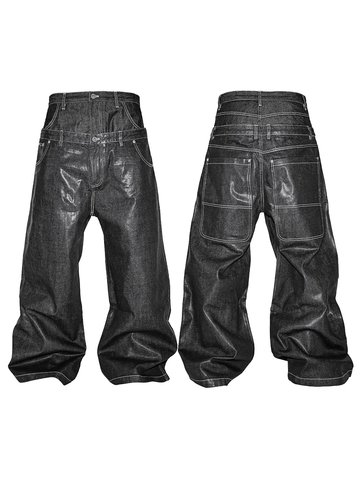 Sagging Waxed jeans