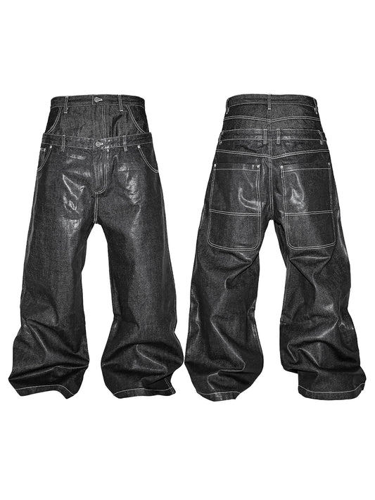 Sagging Waxed jeans